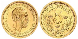 5 Krone Schweden Gold Oskar II. (Schweden) (1829-1907)