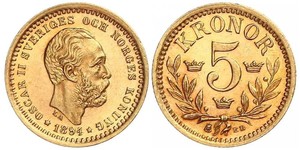 5 Krone Schweden Gold Oskar II. (Schweden) (1829-1907)