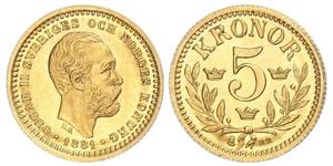 5 Krone Schweden Gold Oskar II. (Schweden) (1829-1907)