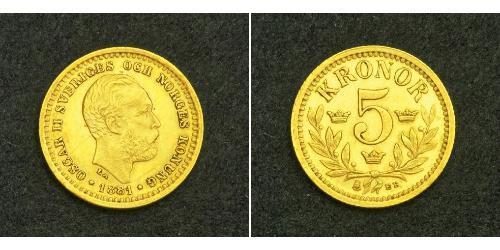 5 Krone Schweden Gold Oskar II. (Schweden) (1829-1907)