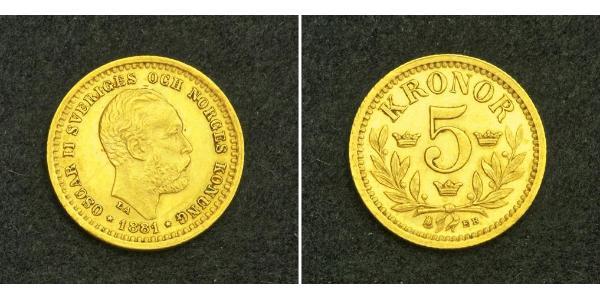 5 Krone Schweden Gold Oskar II. (Schweden) (1829-1907)