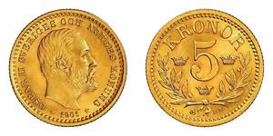 5 Krone Sweden Gold Oscar II of Sweden (1829-1907)