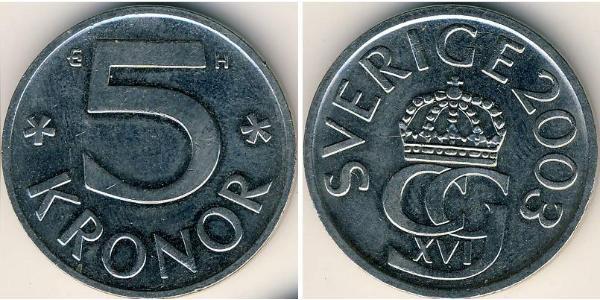 5 Krone Schweden Kupfer/Nickel 