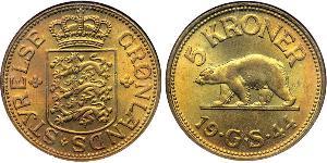 5 Krone Groenlandia Latón 