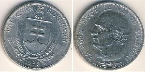 5 Krone Eslovaquia Níquel 