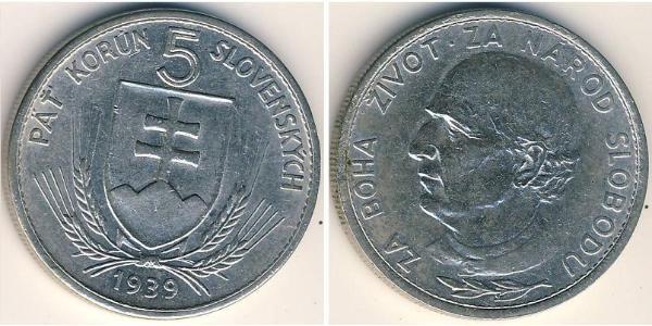 5 Krone Eslovaquia Níquel 