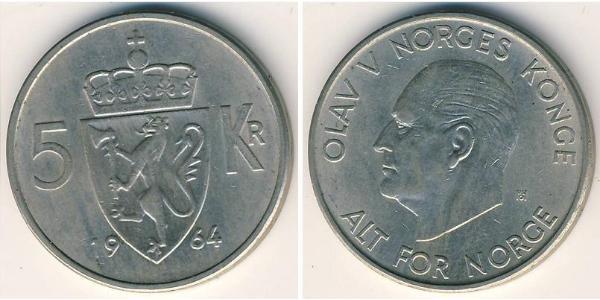 5 Krone Noruega Níquel/Cobre 