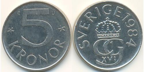 5 Krone Suecia Níquel/Cobre 