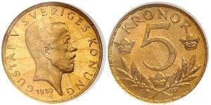 5 Krone Suecia Oro Gustavo V de Suecia (1858 - 1950)