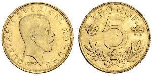 5 Krone Svezia Oro Gustavo V di Svezia (1858 - 1950)