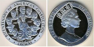 5 Krone Isla de Man Plata Isabel II (1926-2022)