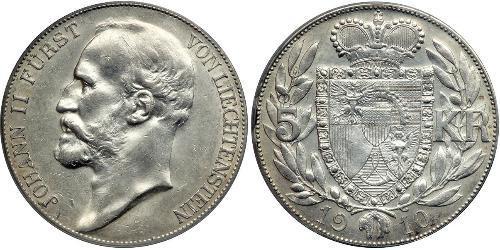 5 Krone Liechtenstein Silber Johann II, Prince of Liechtenstein (1840-1929)