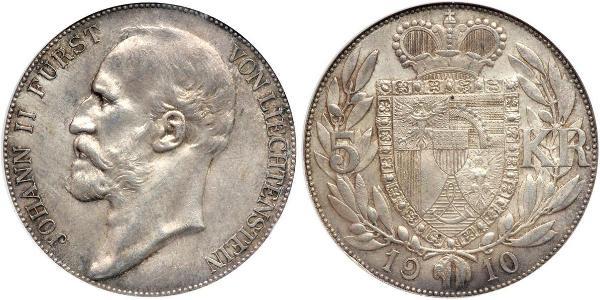 5 Krone Liechtenstein Silber Johann II, Prince of Liechtenstein (1840-1929)