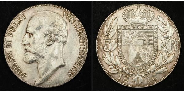 5 Krone Liechtenstein Silber Johann II, Prince of Liechtenstein (1840-1929)