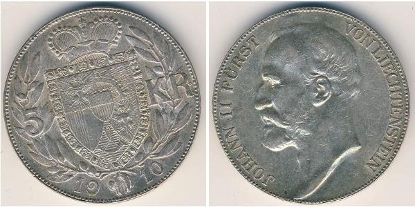 5 Krone Liechtenstein Silber Johann II, Prince of Liechtenstein (1840-1929)