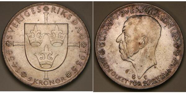 5 Krone Schweden Silber 