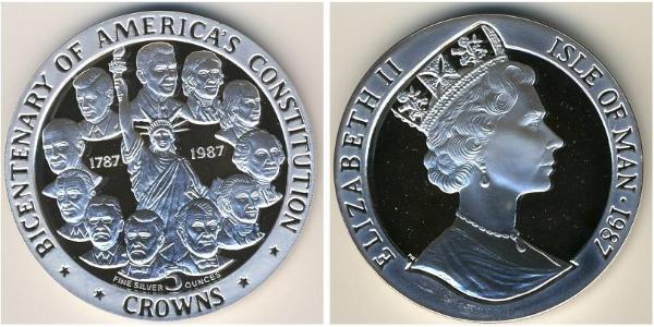 5 Krone Isle of Man Silver Elizabeth II (1926-2022)