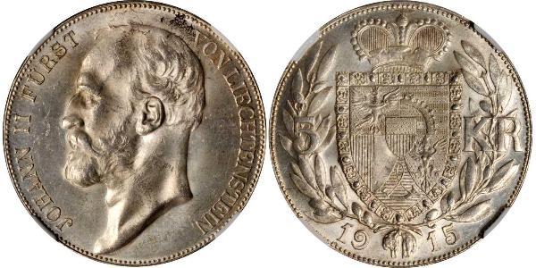 5 Krone Liechtenstein Silver Johann II, Prince of Liechtenstein (1840-1929)