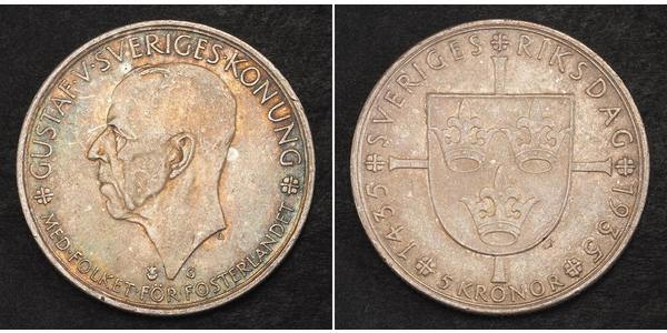 5 Krone 瑞典 銀 