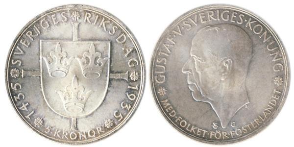 5 Krone 瑞典 銀 