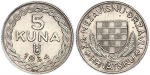 5 Kuna Croatie Argent 