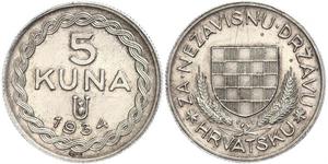 5 Kuna Croacia Plata 