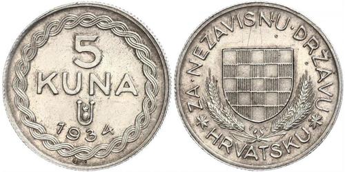 5 Kuna Croacia Plata 