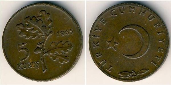 5 Kurush Turquía (1923 - ) Bronce 