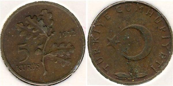 5 Kurush Turchia (1923 - ) Bronzo 