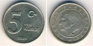 5 Kurush Türkei (1923 - ) Messing/Nickel 