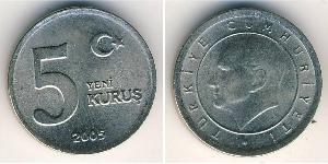 5 Kurush Türkei (1923 - ) Messing/Nickel 