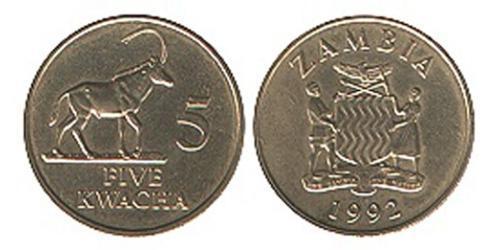 5 Kwacha Zambie (1964 - ) Laiton 