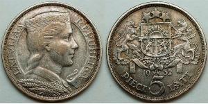 5 Lats Lettonie (1991 - ) Argent 