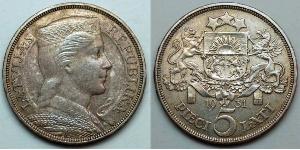 5 Lats Lettonie (1991 - ) Argent 