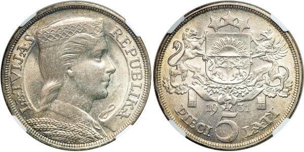 5 Lats Lettonie (1991 - ) Argent 