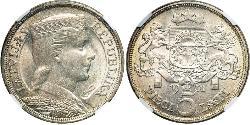 5 Lats Lettonia (1991 - ) Argento 