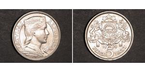 5 Lats Letonia (1991 - ) Plata 