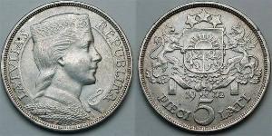 5 Lats Letonia (1991 - ) Plata 