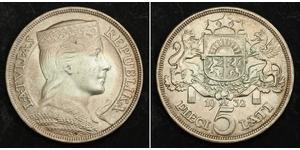 5 Lats Letonia (1991 - ) Plata 