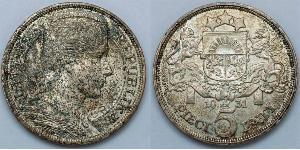 5 Lats Letonia (1991 - ) Plata 