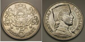 5 Lats Lettland (1991 - ) Silber 