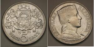 5 Lats Lettland (1991 - ) Silber 