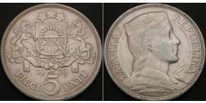 5 Lats Lettland (1991 - ) Silber 