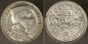 5 Lats Lettland (1991 - ) Silber 