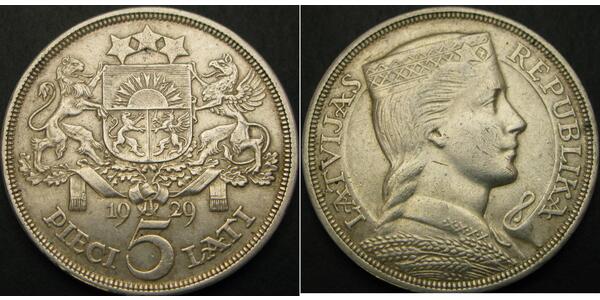 5 Lats Lettland (1991 - ) Silber 