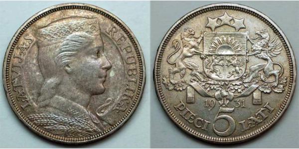 5 Lats Lettland (1991 - ) Silber 