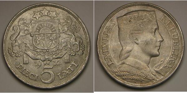 5 Lats Lettland (1991 - ) Silber 