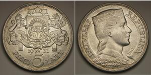 5 Lats Latvia (1991 - ) Silver 