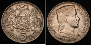 5 Lats Latvia (1991 - ) Silver 