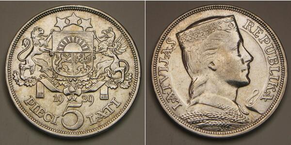 5 Lats Latvia (1991 - ) Silver 